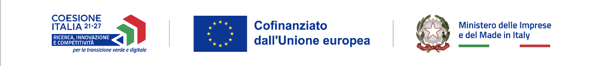 Coesione Italia 2021-2027 · Cofinanziato dall'Unione europea · Ministero delle Imprese e del Made in Italy